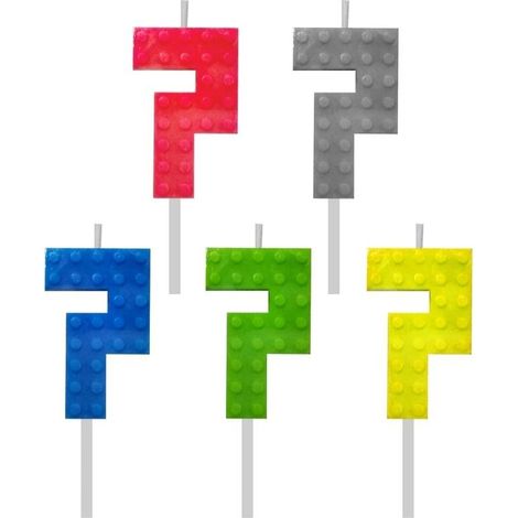 Geburtstagskerzenblöcke Nummer 7 5,5 cm MIX