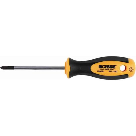 Werkstattschraubendreher PZ 1 x 80 mm 2-Komponenten-Griff Chrom-Vanadium-Stahl (1/2)