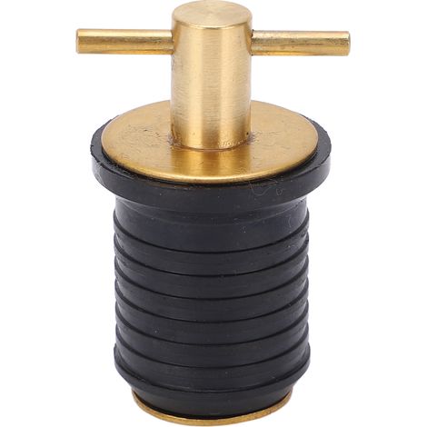 Bouchon de vidange à poignée en T en laiton, avec joint en caoutchouc, résistant à la rouille, accessoires de bateau marin, 1 po/25mm (1/5)