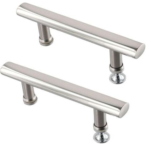 BUNTHAUS Lntyq Lot de 2 poignées de porte de douche en acier inoxydable chromé, 145mm, pour salle de bain et cuisine