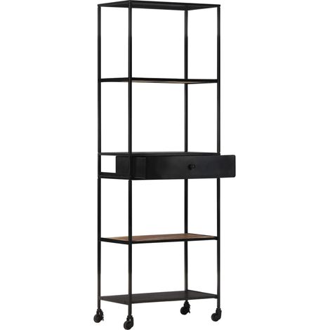 Maison Exclusive - Libreria 60x35x180 cm in Legno di Mango Grezzo e Ferro