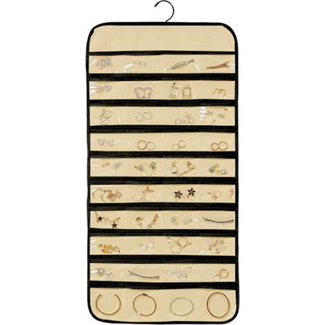 Hängendes Schmuckaufbewahrungsrad mit Metallhaken, doppelseitiger Halter für Ohrringe, Halsketten und Ringe, zur Befestigung im Schrank, an der Wand oder an einer Tür.