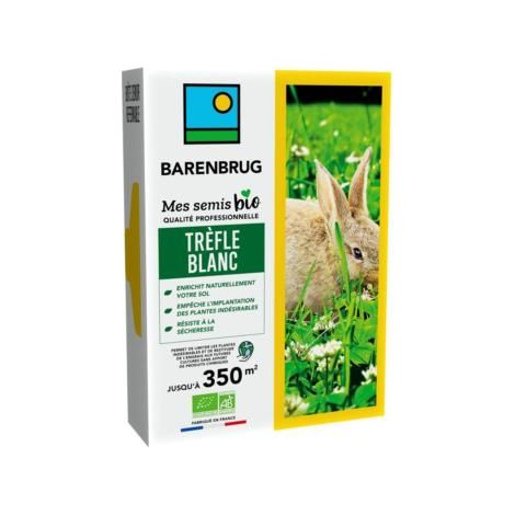 Trefle blanc BHS 500 m² – Favorise la biodiversité – S'adapte à tous types de sols – Résiste au piétinement – Plante fourragère – Serrurerie-Boutique