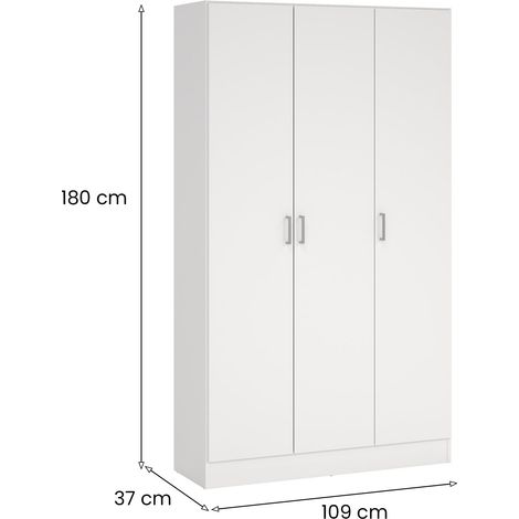 Dmora – Armoire multi-usage 4 étagères – Dimensions 37x109x180 cm – Panneau mélaminé résistant – Charnières métalliques – Pour rangement optimisé — vue 3