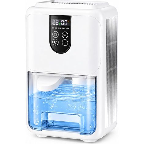 Déshumidificateur de salle de bain - Capacité de 1800 ml - Silencieux - Arrêt automatique et dégivrage - Minuterie - LED 7 couleurs - Déshumidificateur portable pour la maison et la condensation (1/5)