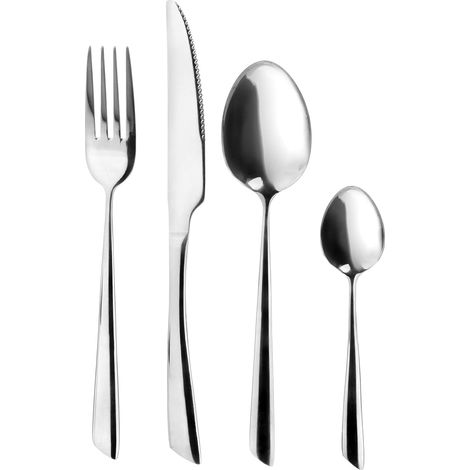 set de couverts pour 6 personnes Delta, set de couverts 24 pièces en acier inoxydable avec fourchette, couteau, cuillère et cuillère à café (1/5)