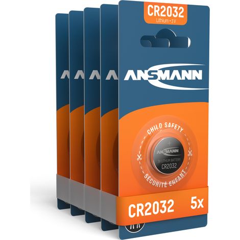 ANSMANN 5x CR2032 Batterie Lithium Knopfzelle 3V/ für TAN-Gerät, Uhren, etc.
