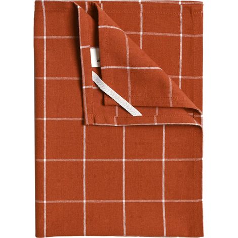 Torchon de cuisine en coton à motif carreaux Terracotta 45x65 cm (1/4)