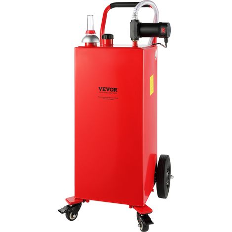 VEVOR Contenitore per Carburante 30 Galloni, 113,6L/min, Contenitore Serbatoio Portatile Acciaio al Carbonio con Ruote per Pompa Manuale Trasferimento Carburante per Benzina Diesel Auto Barca Tosaerba