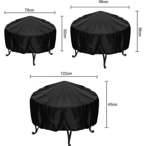 Housse de barbecue ronde, imperméable et résistante, pour barbecue de jardin, protection UV et hydrofuge, L 122 x 45 cm - taille (1/4)