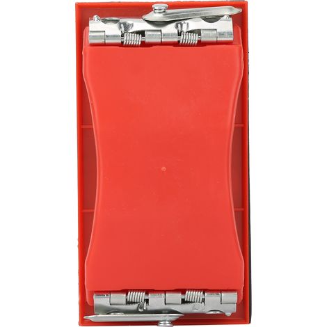 Ortviai Brosse à poncer manuelle rectangulaire en ABS rouge – support pour papier abrasif autocollant (16 x 8,5 cm) (1/5)