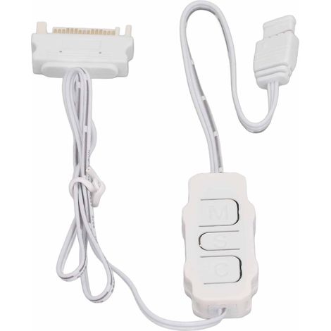 Contrôleur ARGB 5V 3 broches, alimentation SATA, convertisseur SATA vers ARGB pour ventilateurs, bandes lumineuses et panneaux d'éclairage ARGB DIY (blanc). (1/5)