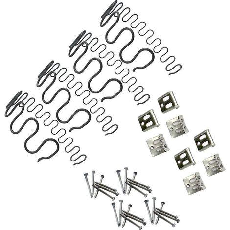 Kit de réparation de ressorts de canapé en 4 pièces, fournitures de réparation à domicile, compatible avec les canapés jusqu'à 40 cm de long. (1/5)