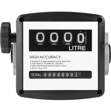 Compteur de Carburant Mécanique Compteur de Débit de Carburant Haute Précision 4 Compteur de Débit de Mazout de Gaz Numérique Jauge de Compteur de Débit (1/5)