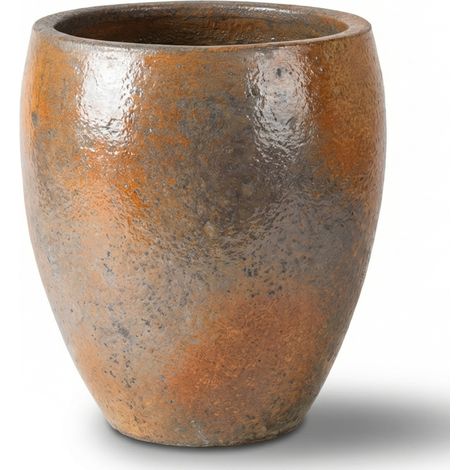 Provencelia Pflanzkübel Lafontaine Ø28 cm Höhe 32 cm frostbeständig, keramisch, handgefertigt, Antik-Rost (1/5)