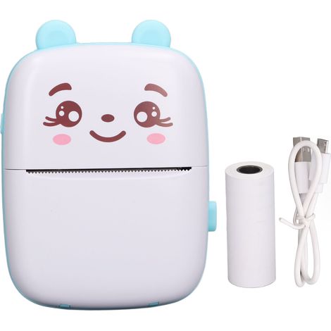 Mini imprimante thermique portable sans encre Bluetooth bleue - Créateur d'étiquettes autocollantes et d'images (1/5)