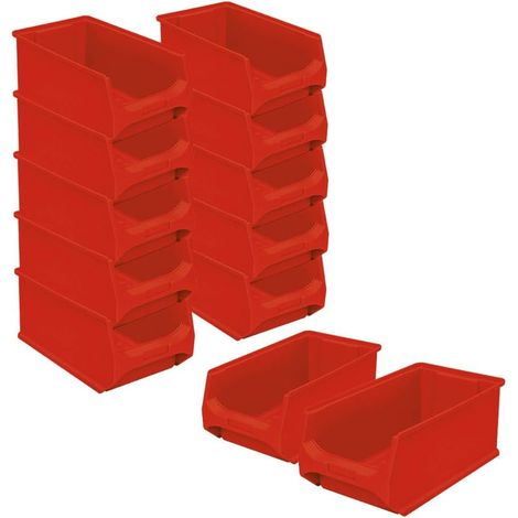 BRB 12x Sichtbox Profi LB3, Außenmaße LxBxH 350x200x150 mm, Innenmaße LxBxH 295x175x140 mm, Farbe rot (1/2)