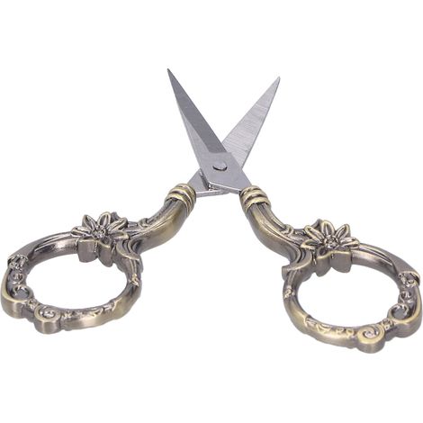Ciseaux à fleurs vintage pour broderie et travaux manuels de style européen, collection rétro, bronze (1/5)