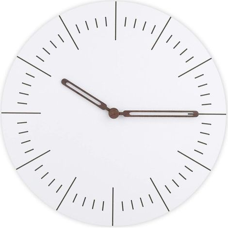 Pendule Murale en Bois, Horloge Ronde Silencieuse, Horloge Murale Mince Moderne, Basics Horloge Murale Traditionnelle, Décoration pour Chambre, Salon, Bureau (30cm, Épaisseur 5mm-Blanc) (1/5)