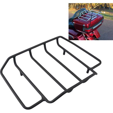 Porte-bagages/porte-bagages arrière noir pour pièces de modification de moto Harley-Davidson Glider Road King
