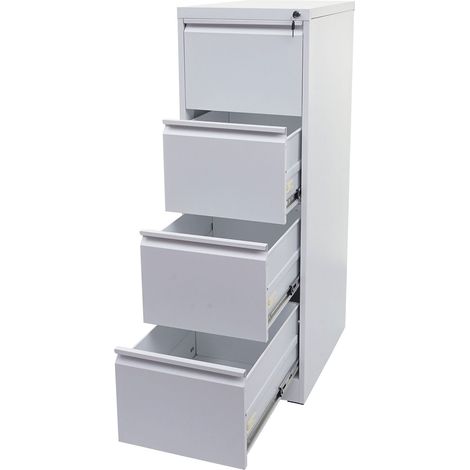 Armoire à dossiers suspendus HWC-H16, armoire de bureau, format légal verrouillable 134x46x62cm - blanc (1/5)