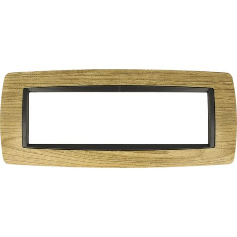 Placca Bombè Legno Scuro 7M Compatibile Bticino Living International (1/3)