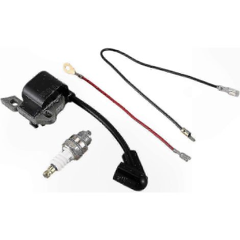 Bougie d'allumage avec fil pour tronçonneuse MS170 MS180, bobine d'induction neuve, pièce de rechange compatible, kit de remplacement moteur, allumage fiable, outil de jardinage, qualité OEM (1/5)