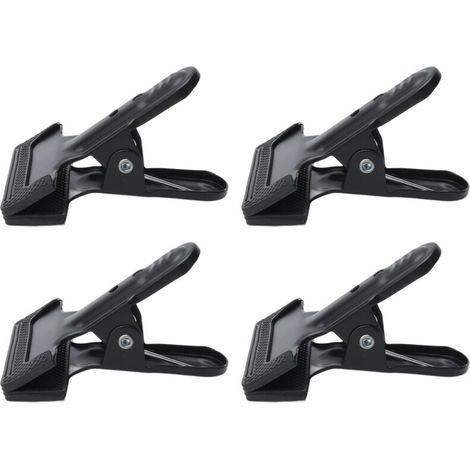 Set of 4 sturdy, non-slip metal spring clips with wide openings for photographic backdrops (1/5)