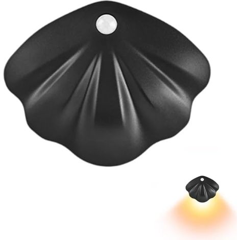 Bewegungsmelder, wiederaufladbare automatische LED-Nachtleuchte, 3 Beleuchtungsmodi (3000K-6000K), 1200mAh Akku, Bewegungsmelderlampe für den Innenbereich mit Magnetfuß (Schwarz) [Energieklasse A]