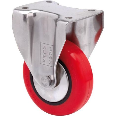 rueda fija  inox.17bhi80cp-ppi poliamix-poliur.rojo eje liso (1/2)