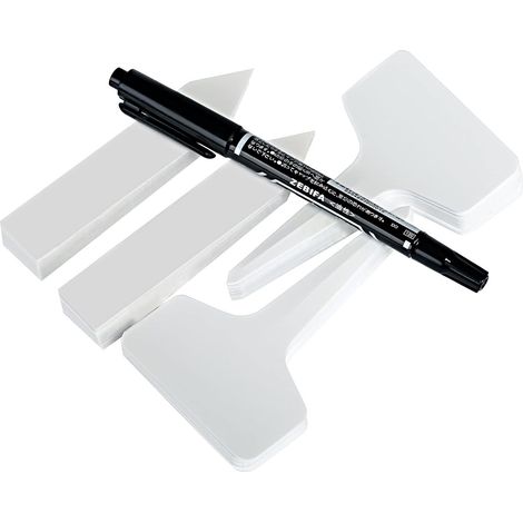 Lot de 100 Etiquettes de Plantes T-Type I-Type en Plastique pour Fleur Légumes Graine Jardin Pépinière (1/5)