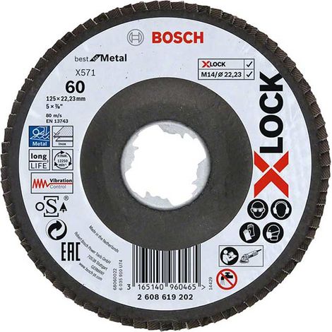 Bosch X571 BfM X-LOCK 125mm Flap Disc 2 608 619 202