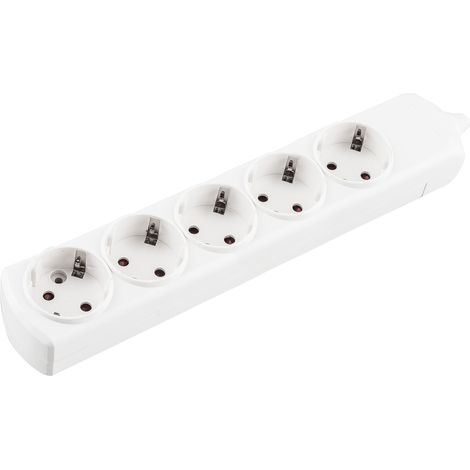 Base múltiple enchufes blanca onlex t/t sin cable 5 tomas (1/2)