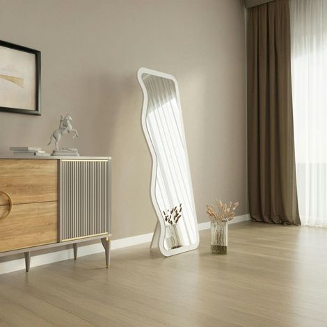Miroir plein pied blanc avec ondulations - style moderne CODY (1/5)