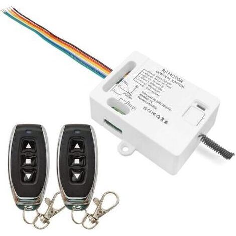 Interrupteur Télécommande de Volet roulant Récepteur Relais AC 230V 220V 3A avec 2 émetteurs Compatible avec l'interrupteur Manuel et l'interrupteur de fin de course le Moteur avance et recule (1/5)