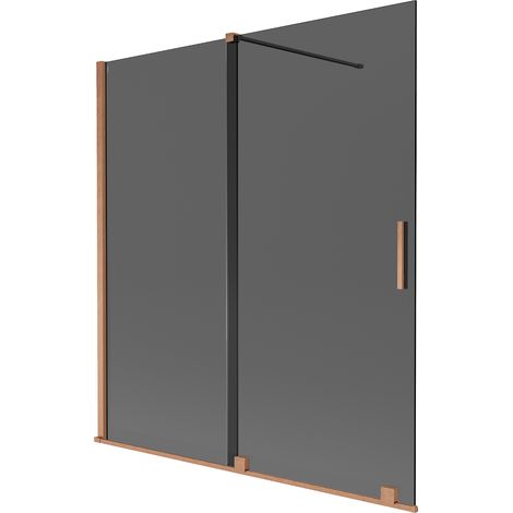 Mexen Velar mampara de ducha corredera de 2 hojas 150 x 150 cm, grafito, cobre cepillado - 896-150-000-41-65 (1/2)