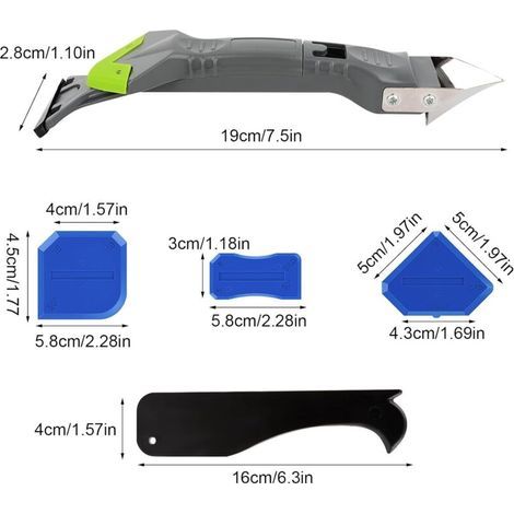 5 en 1 Kit de Calfeutrage en Silicone, Outil de Calfeutrage, Outils de Calfeutrage en Silicone, Grattoir à Coulis, Lisseur Joint Silicone, Pour Évier de Fenêtre Cuisine Salle de Bain