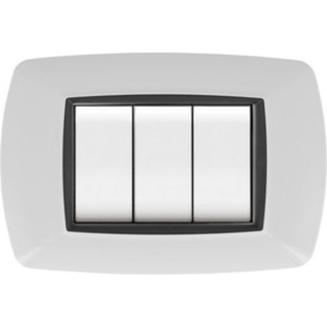 PLACCA LIFE LIVING PLAST BIANCO 7P CORNICE NERO