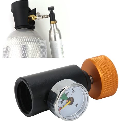 Adaptateur de recharge de CO2, connecteur de valve ASA avec manomètre 3000 psi, accessoire pour boissons gazeuses (1/5)