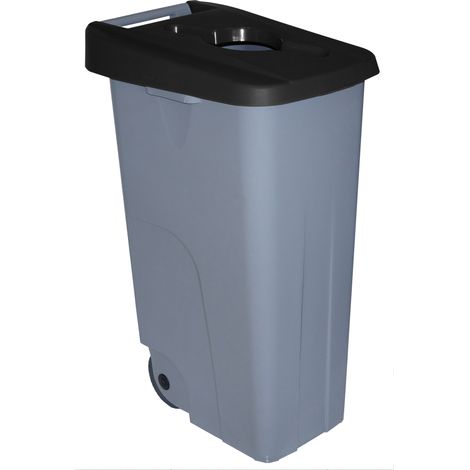 Cubo reciclaje Denox - 110 l - Negro