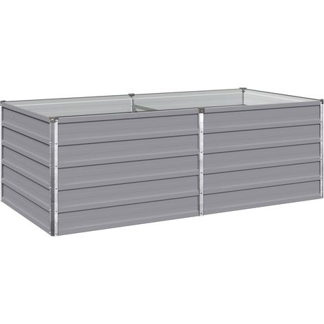 vidaXL Cama de Jardín Elevada Gris 160 x 80 x 55 cm (1/2)