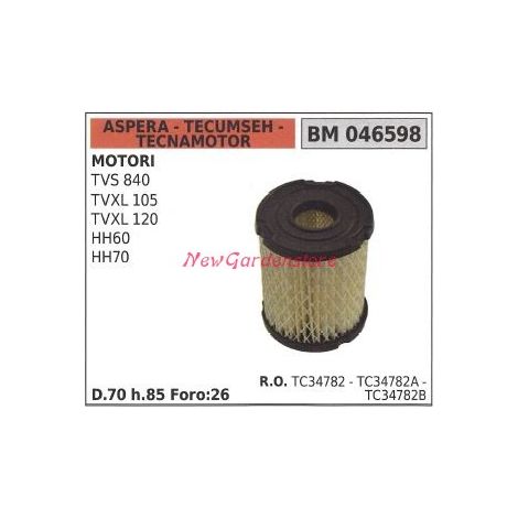 Filtro aria ASPERA motore rasaerba tosaerba tagliaerba TVS 840 046598