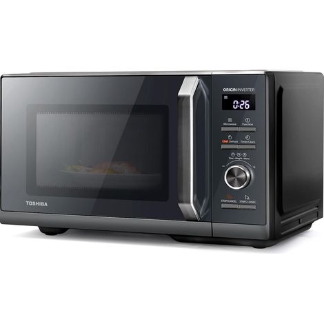 Toshiba – Micro-ondes combiné 3-en-1 25L – Inverter 900W – Grill 1000W – Décongélation rapide – Gris morandi