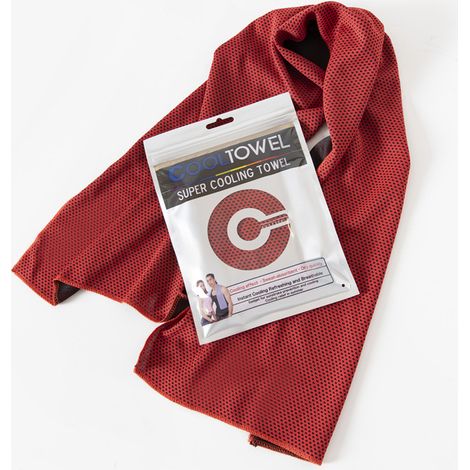 Serviette de Sport Rafraîchissante à Séchage Rapide - Effet Glacé Instantané pour Fitness, Course à Pied et Gym - 30x80 cm, Rouge-x