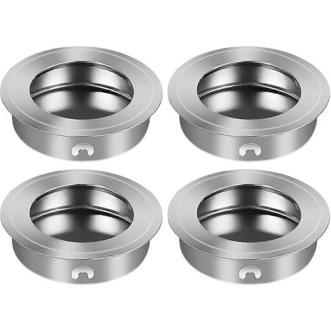 Yardwe Lot de 4 poignées encastrées plates en acier inoxydable de 35 mm pour portes coulissantes, placards et tiroirs. (1/2)