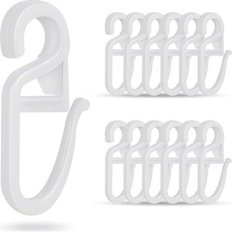 100 PCS Crochets de Rideau en Plastique Blanc, Crochets en Plastique Blanc, Rideau de Porte et Rideau de Douche (1/5)