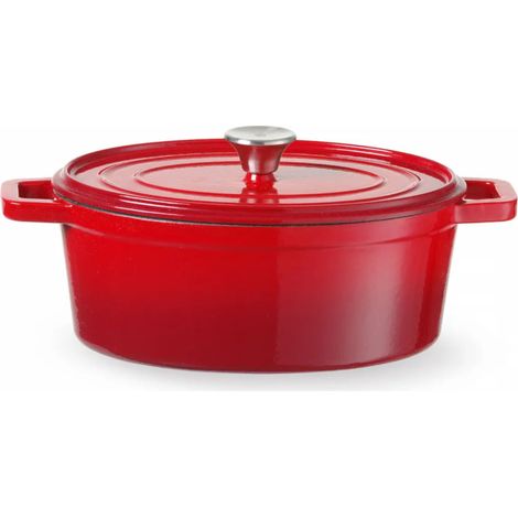 Olla de hierro fundido esmaltado de 4,4 l, color rojo - Hendi 626849 (1/5)