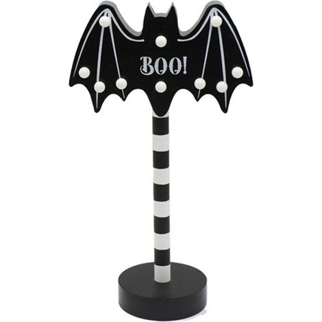 Lampe de table lumineuse et raffinée pour Halloween, idéale pour une décoration intérieure festive, pour tables, maison, fêtes, en bois, 8 cm, 32 x 13 x 8 cm, 33 x 11 x 8 cm (1/5)