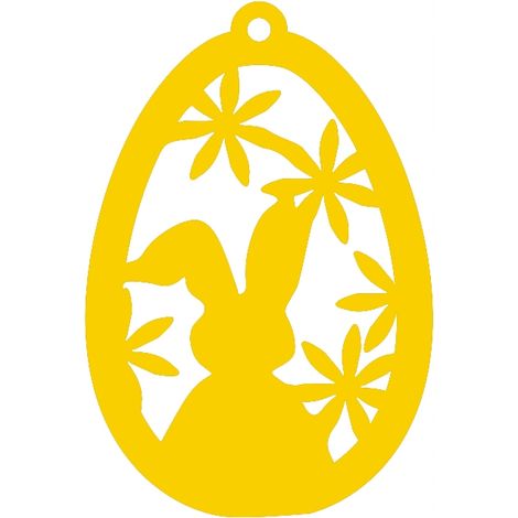 2. Ciondolo a forma di uovo di Pasqua traforato con motivo a coniglio