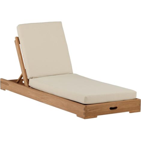 Bain de Soleil en Teck "Kenya" 200cm Naturel & Beige